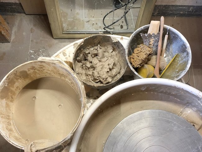 dirty pottery studio