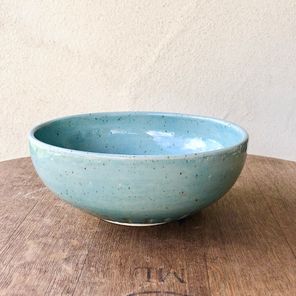 aqua blue serving bowl 