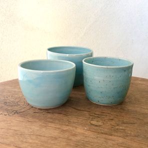 aqua-blue set of 3 bowls