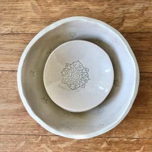 pastel powder beige-rose bowls