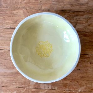 pastel yellow ceramic bowl